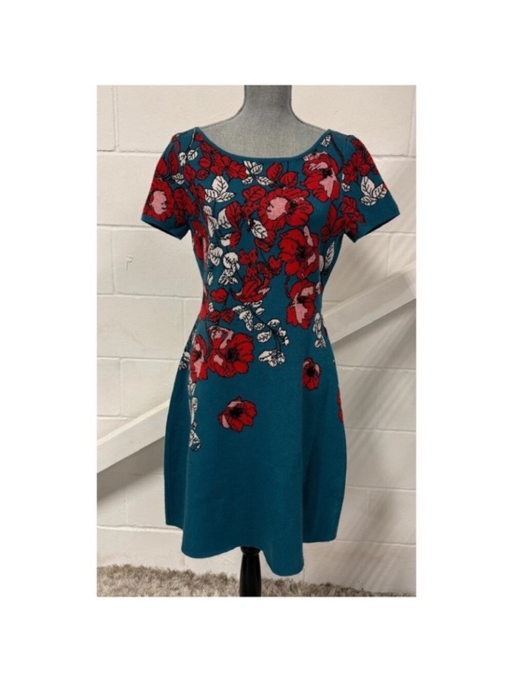 Maeve by Anthropologie The Allison Floral Mini A-Line Knit Sweater Dress Size M